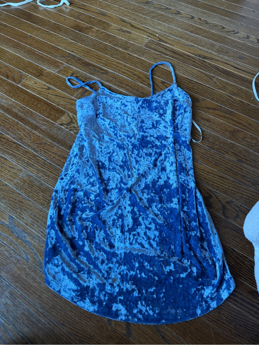 Forever 21 Blue Crushed Velvet Cami Slip Dress